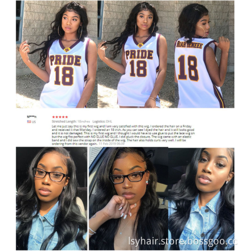Wig Human Hair Virgin Brazilian Natural 100% Lace Front Wigs Body Wave, Transparent Ali Hair Queen Like Virgin Wigs With Frontal